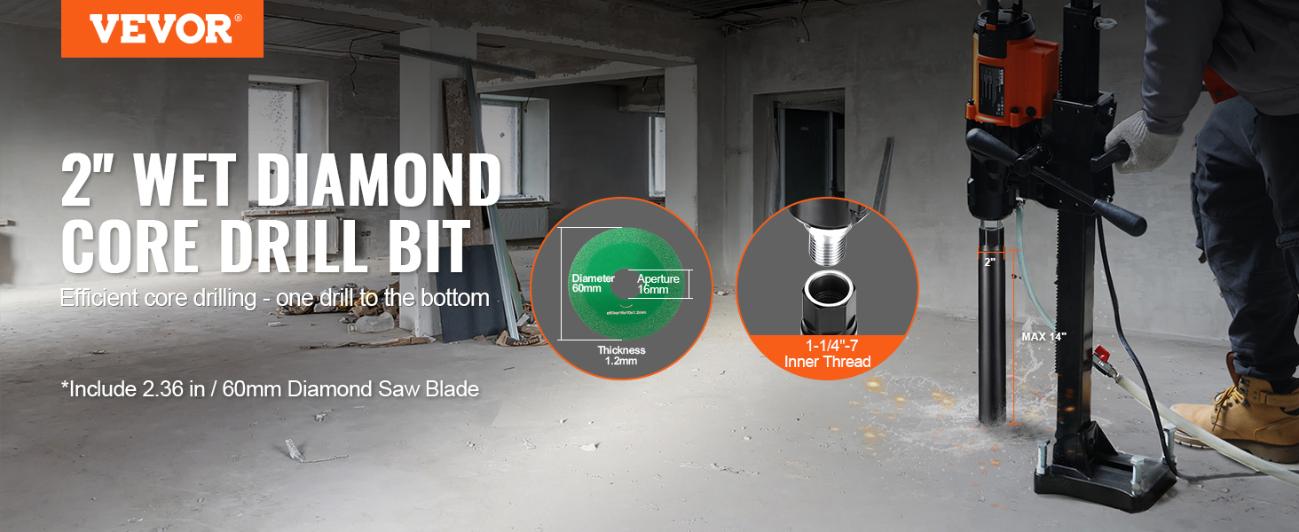 Timanttinen märkä porakruunu betonille