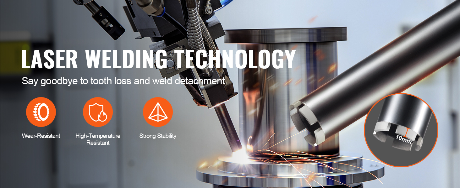 Laserhitsattu timanttiporakruunu