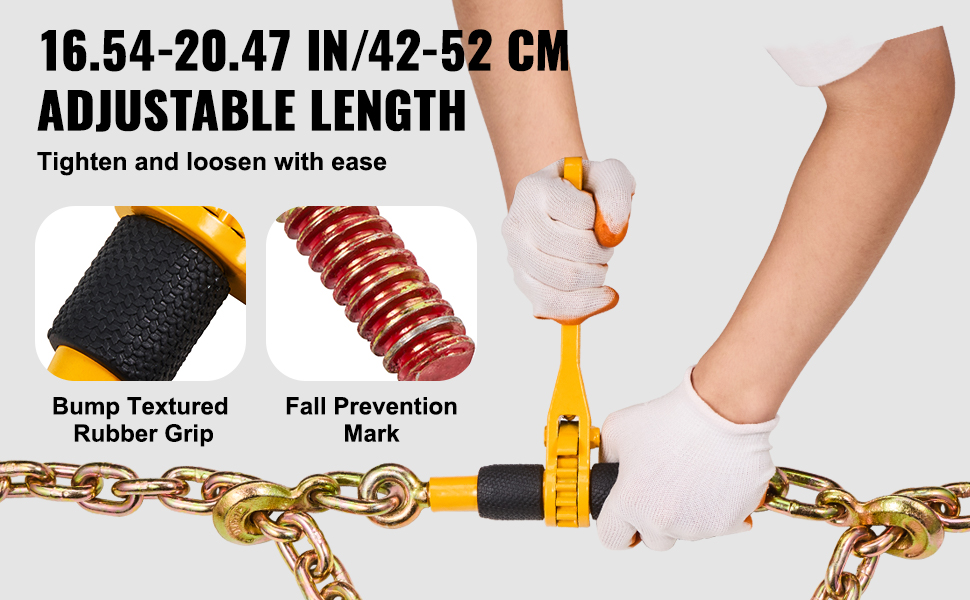 Räikkäketjunkiristin, säädettävä pituus ja kahva