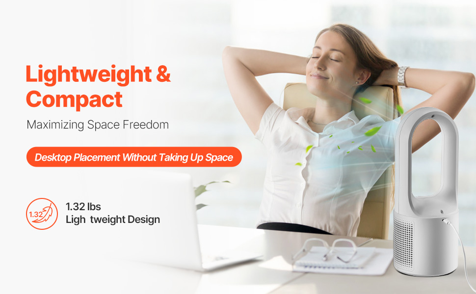 Kompakti terätön pöytätuuletin