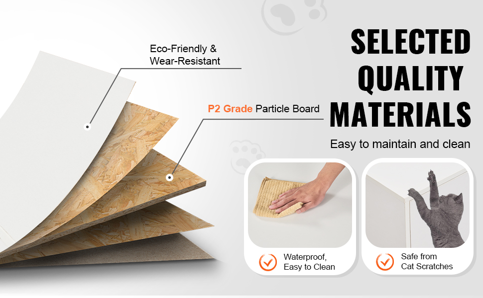 Helposti puhdistettava kissan hiekkalaatikon kaappi