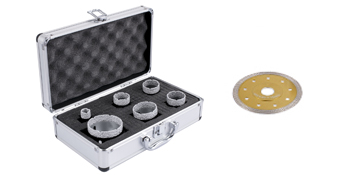 Pakkauksen sisältö timanttireikäsarja