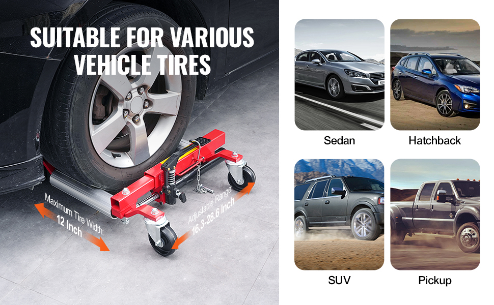 Wheel dolly maksimirenkaan leveys