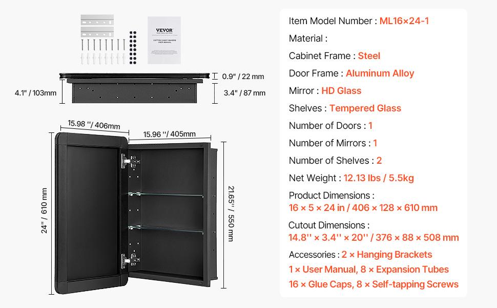 Peilikaapin rakenne ja mitat