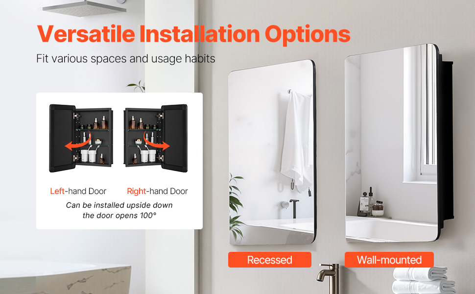 Seinään asennettava tai upotettava peilikaappi