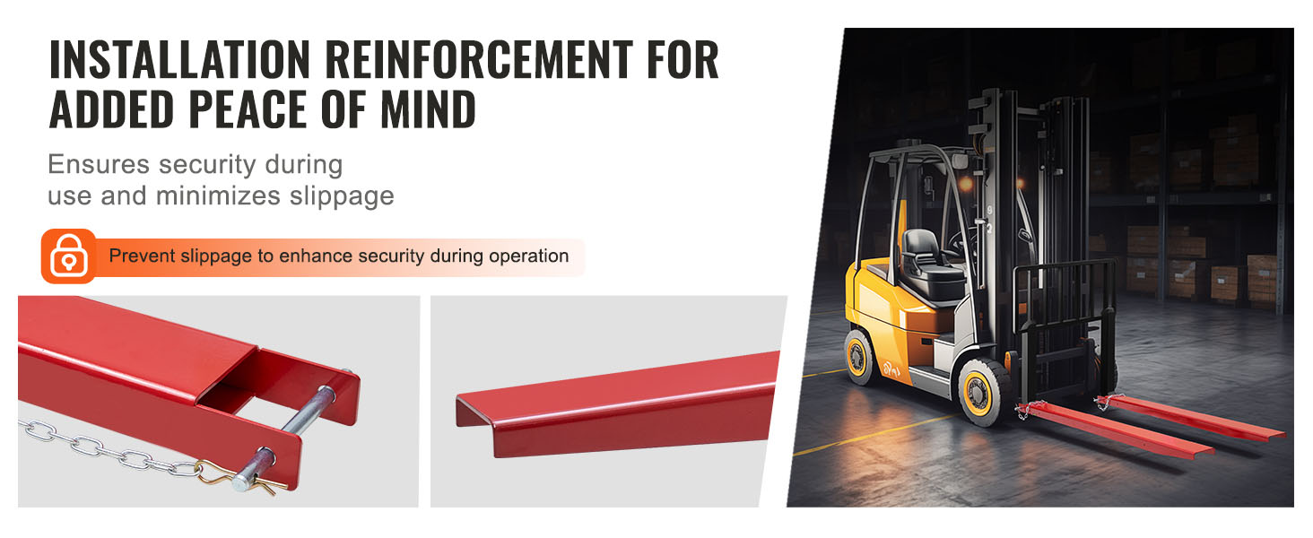 Teräksinen kiinnityshihna trukkipiikin jatkeessa