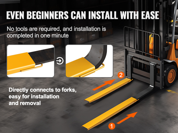 Asennusvaihe lavahaarukan jatkeille