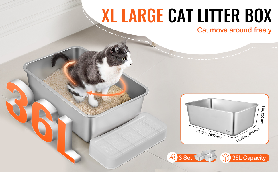 Tilava hiekkalaatikko suurille kissoille