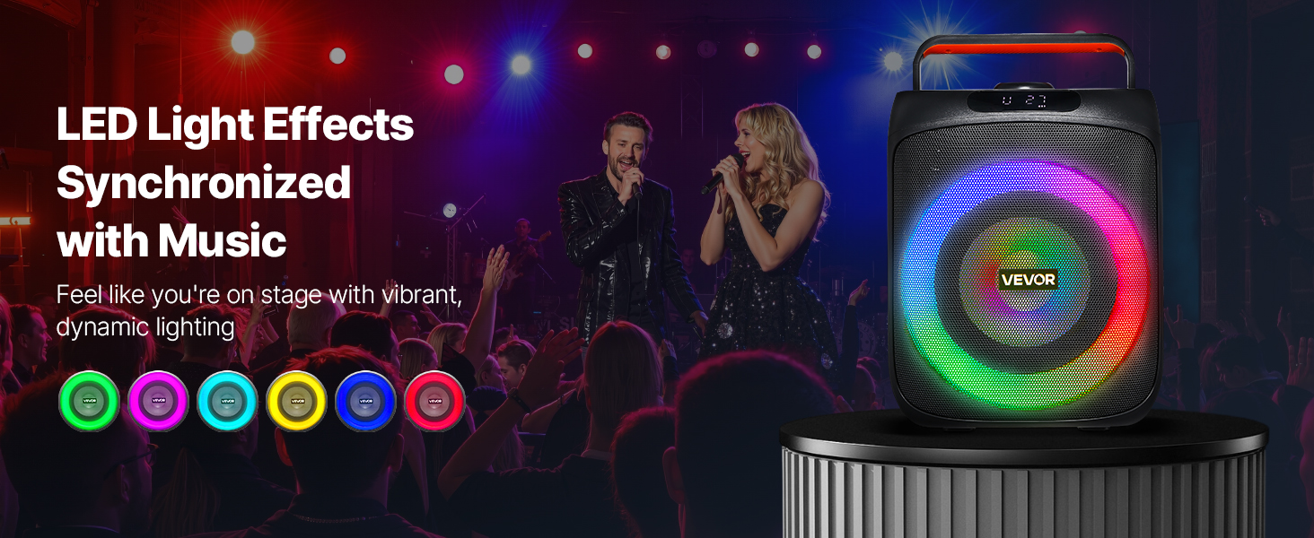 LED-valot karaokekaiuttimessa