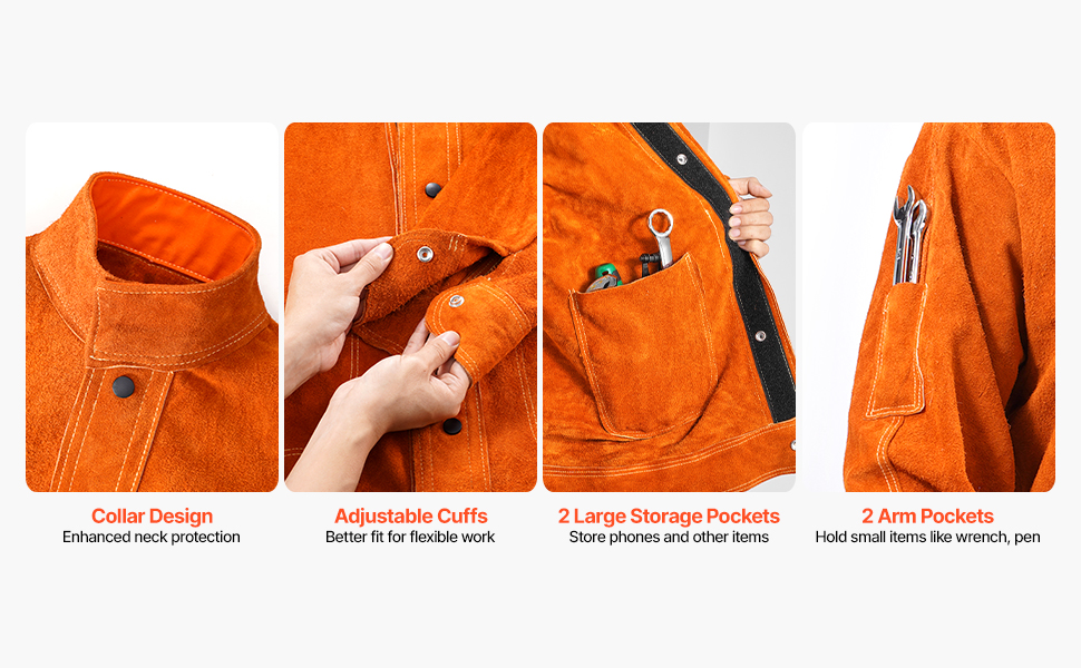 Hitsaustakki neljällä taskulla