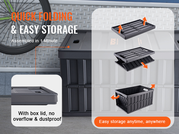 Taittuva säilytyslaatikko taitettuna