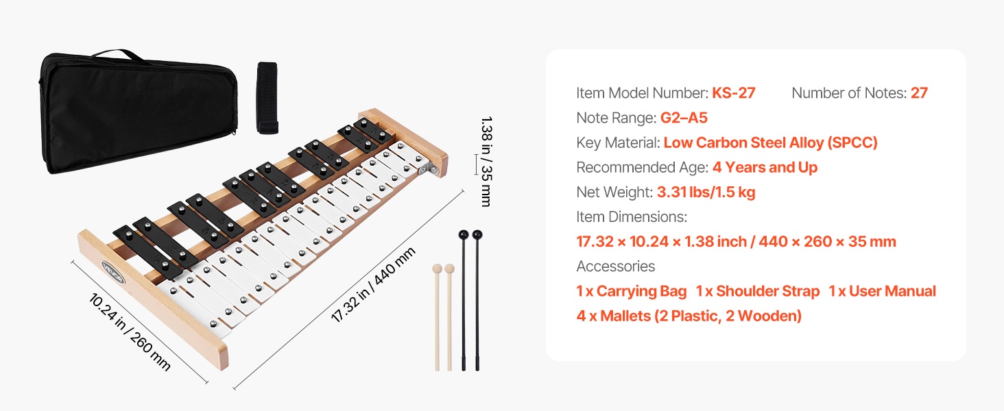 Glockenspiel kantolaukulla