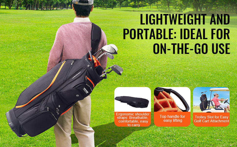 Useita taskuja golfvarusteille
