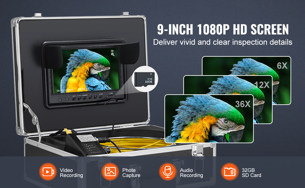 1080P-näyttö ja tallennus 32GB SD-kortille