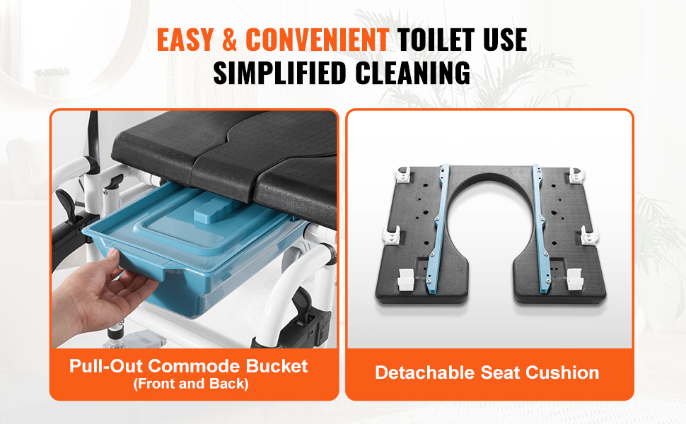 Suihkupyörätuoli käsinojat ja jalkatuet