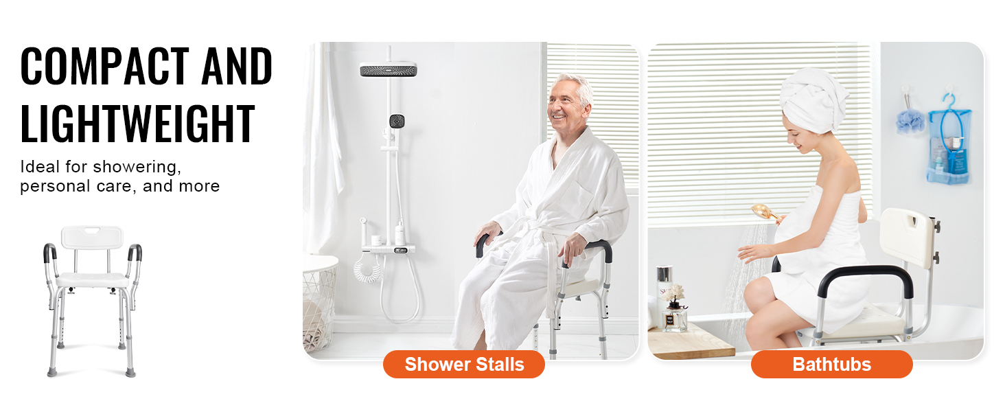 Kompakti tuoli suihkuun ja kylpyammeeseen