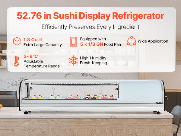 Sushinäyttökaapin digitaalinäyttö
