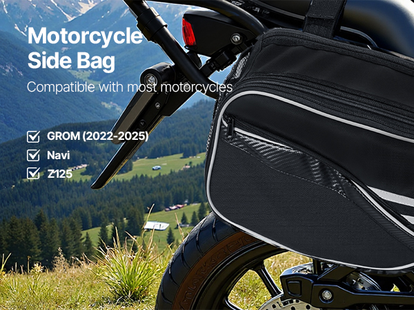 Moottoripyörän sivulaukku moottoripyörässä