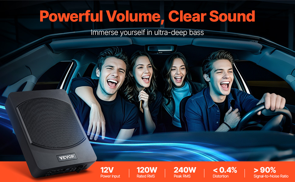 Kompakti subwoofer auton sisätiloihin