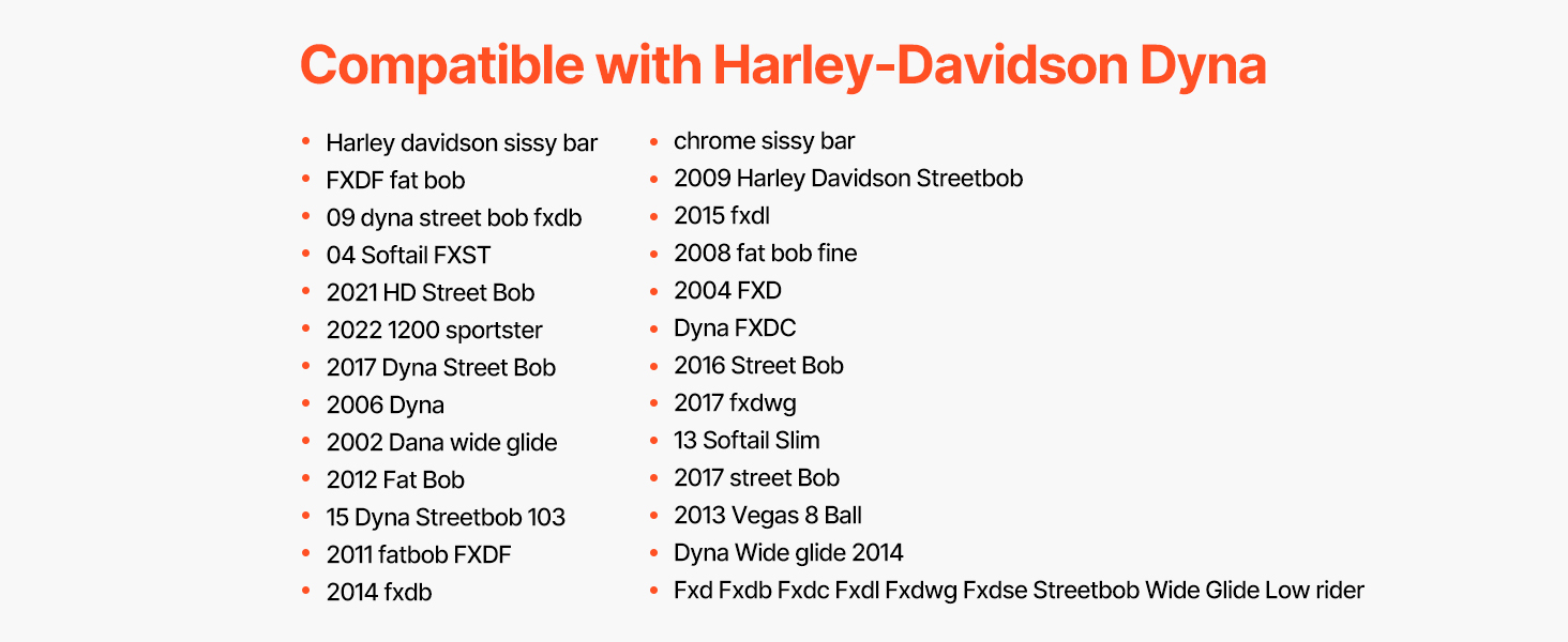 Yhteensopiva Harley-Davidson Dana -moottoripyörien kanssa