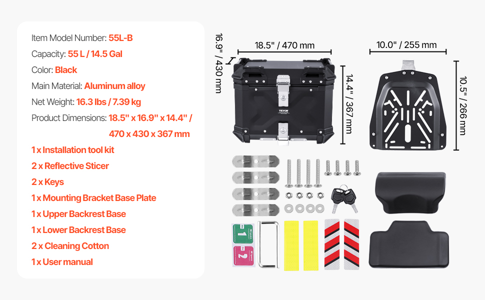 Moottoripyörän takalaukku – yksityiskohtakuva