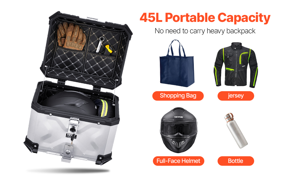 Moottoripyörän takalaukku 45L kapasiteetti