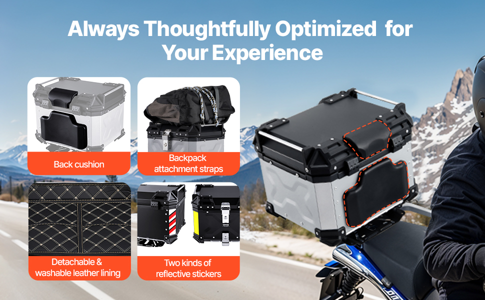 Moottoripyörän takalaukku selkänojalla