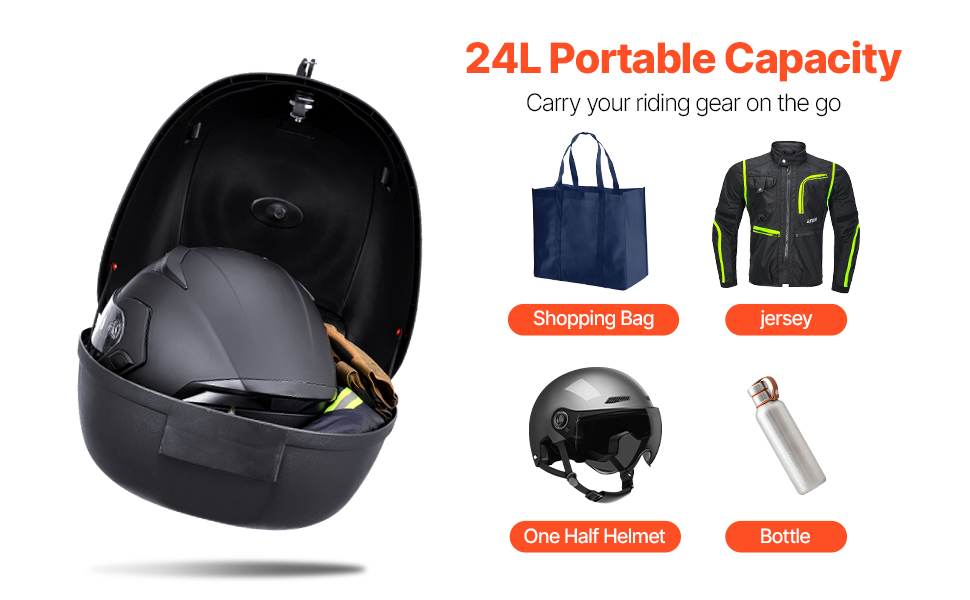 Moottoripyörän takalaukku, sisätilat