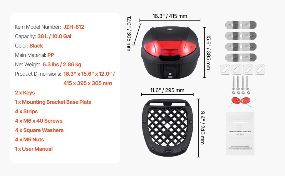 Moottoripyörän takalaukku, lisänäkymä