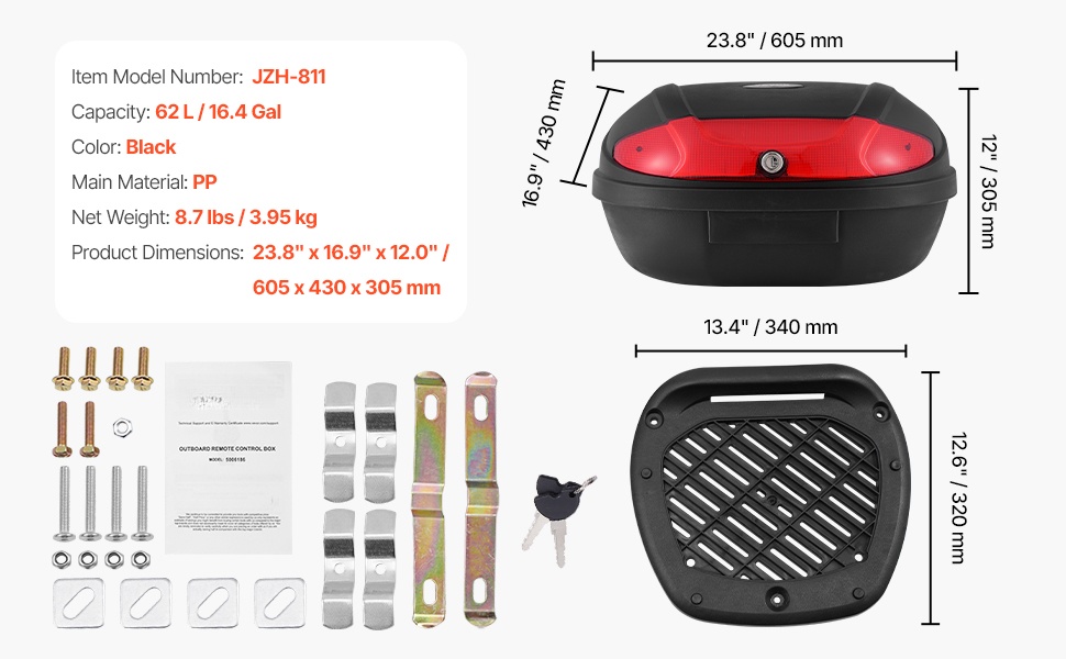 Moottoripyörän takalaukku yleiskuva