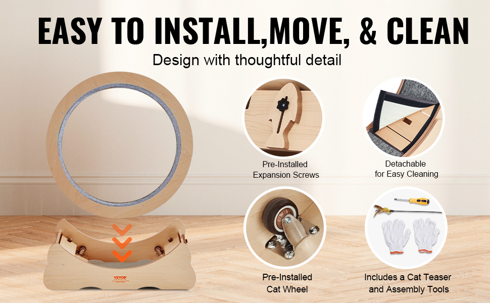 Kissan juoksupyörä – irrotettava matto ja asennus