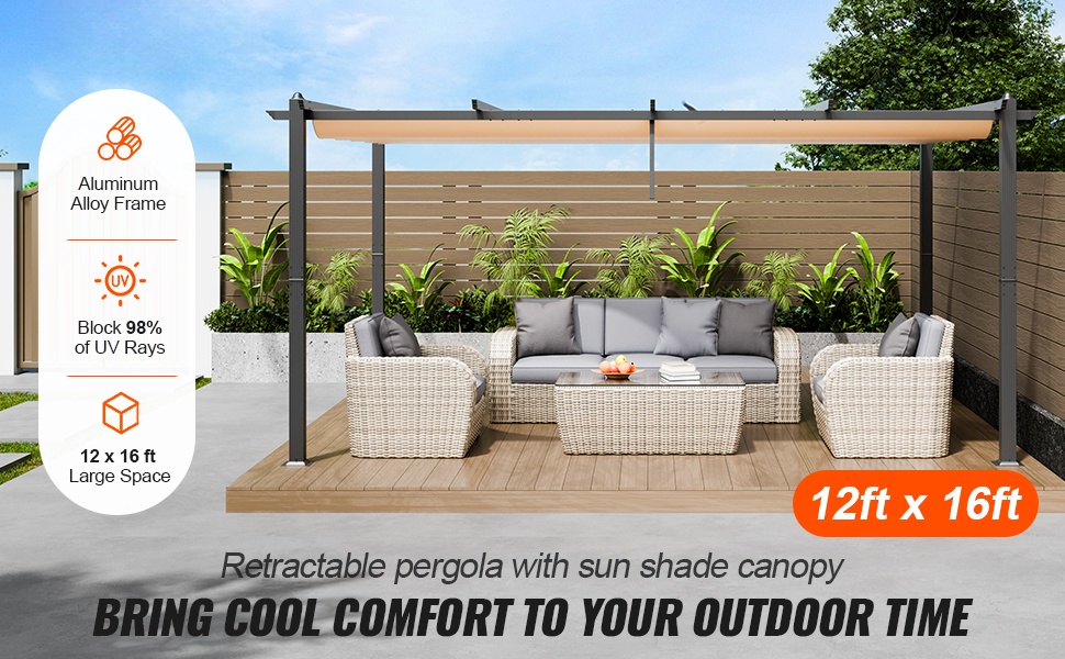 Pergola säädettävällä katoksella
