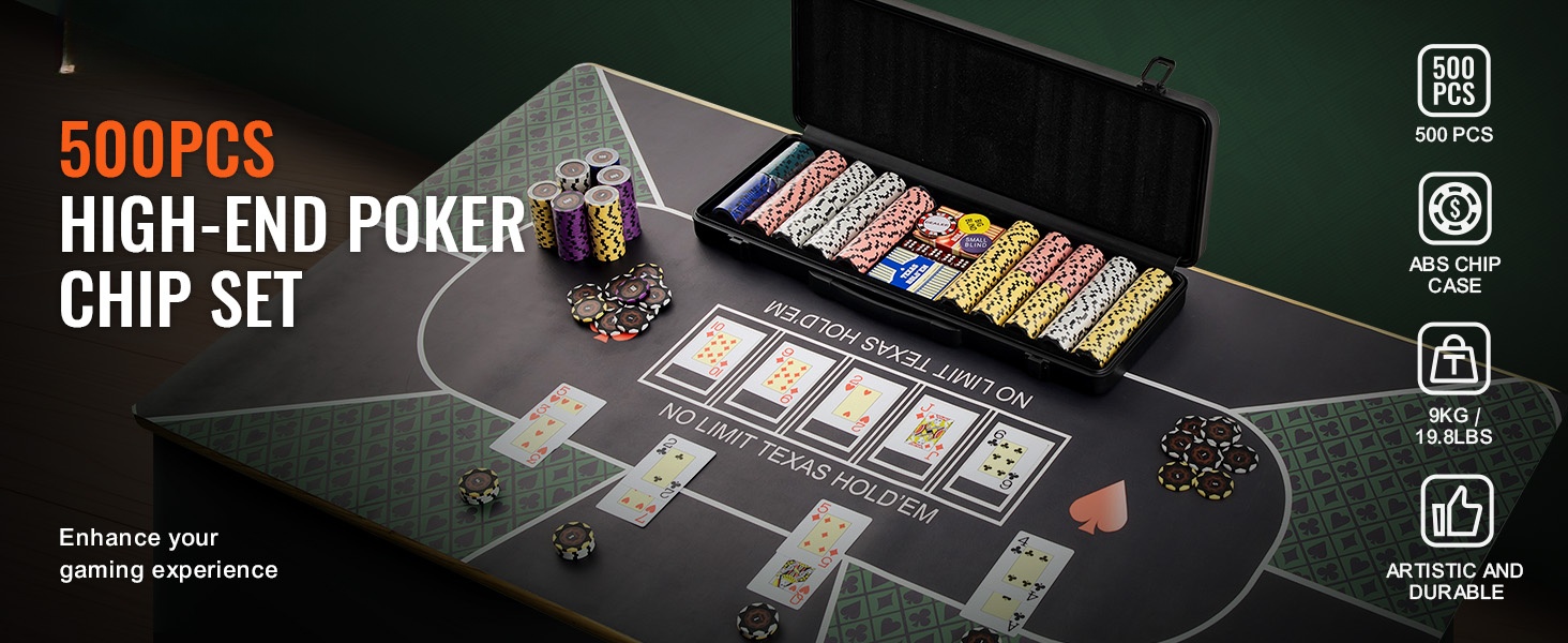 Pokerisetti 500 pelimerkkiä salkussa