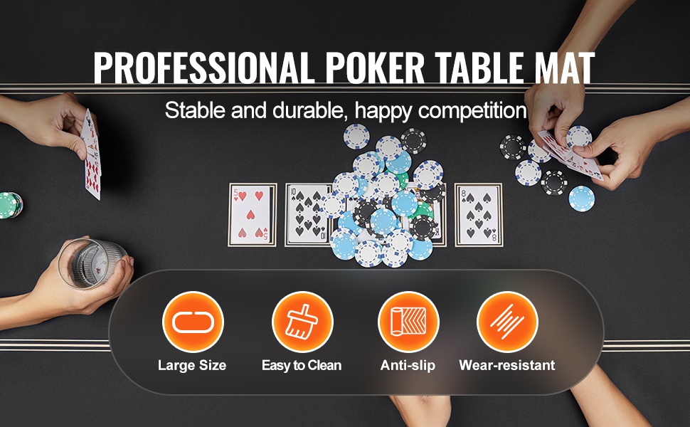 Pokeripöytämatto pöydällä