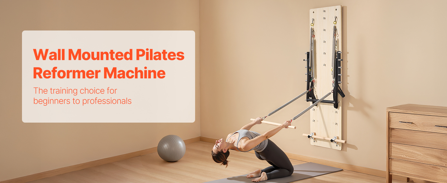 Seinälle asennettava pilates-jousiseinä, yleisnäkymä