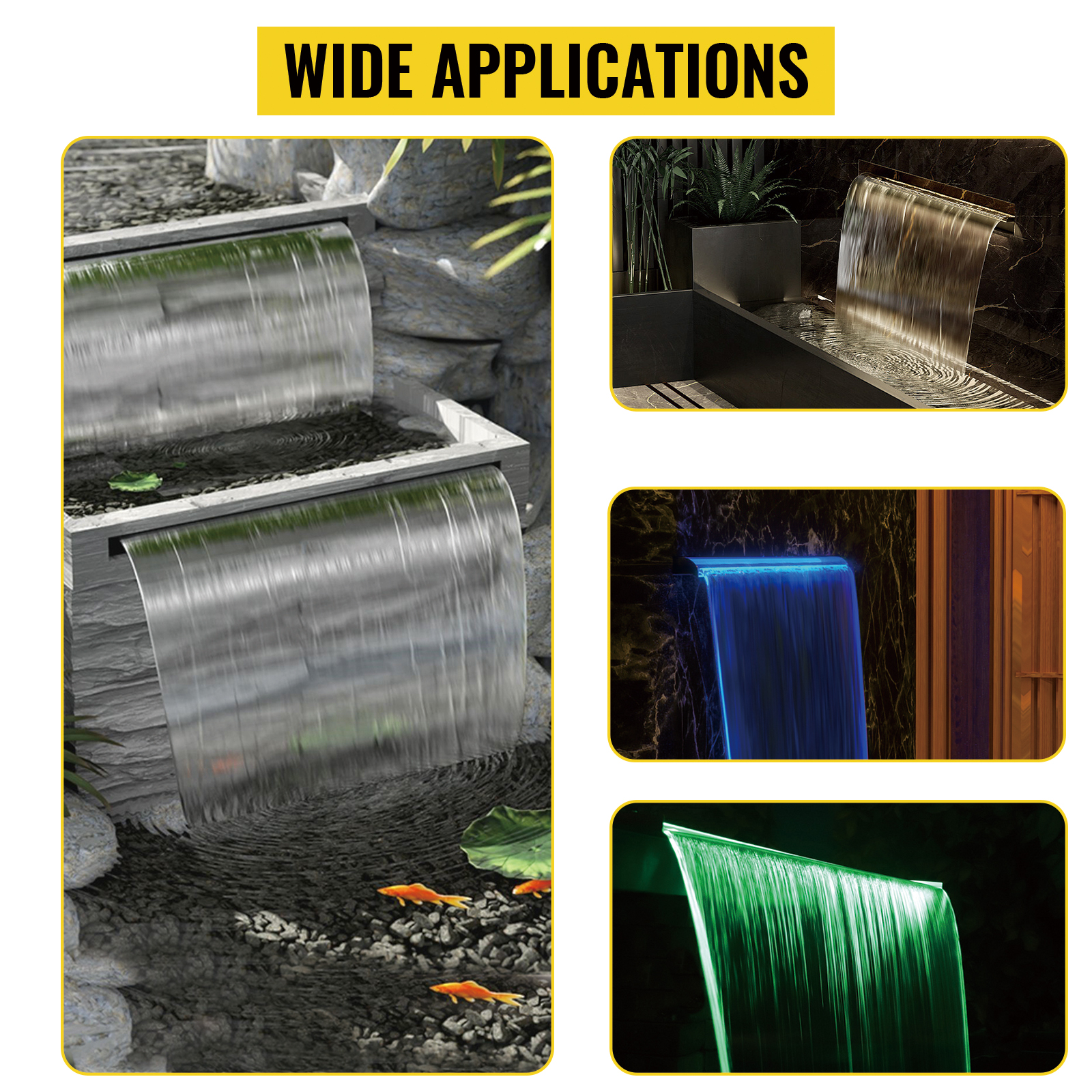 Vesiputousallas puutarhassa