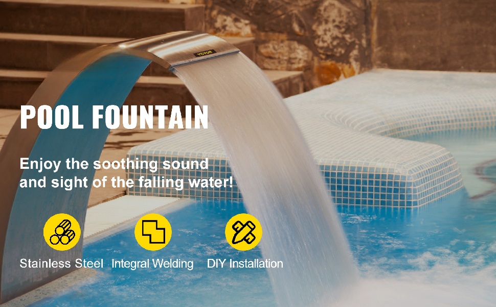 Ruostumaton teräksinen allassuihkulähde