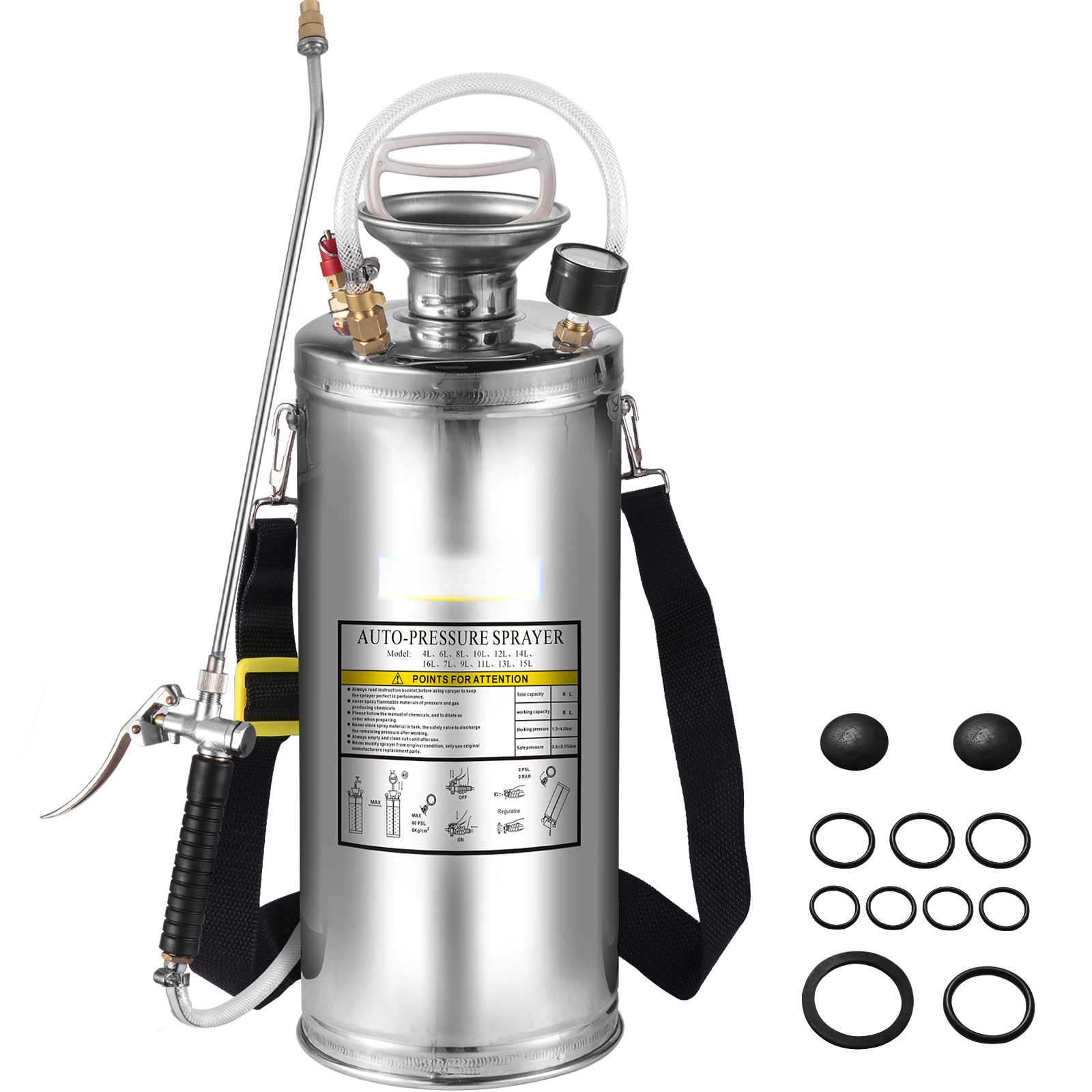2 Gallon ruostumaton teräspainepullo