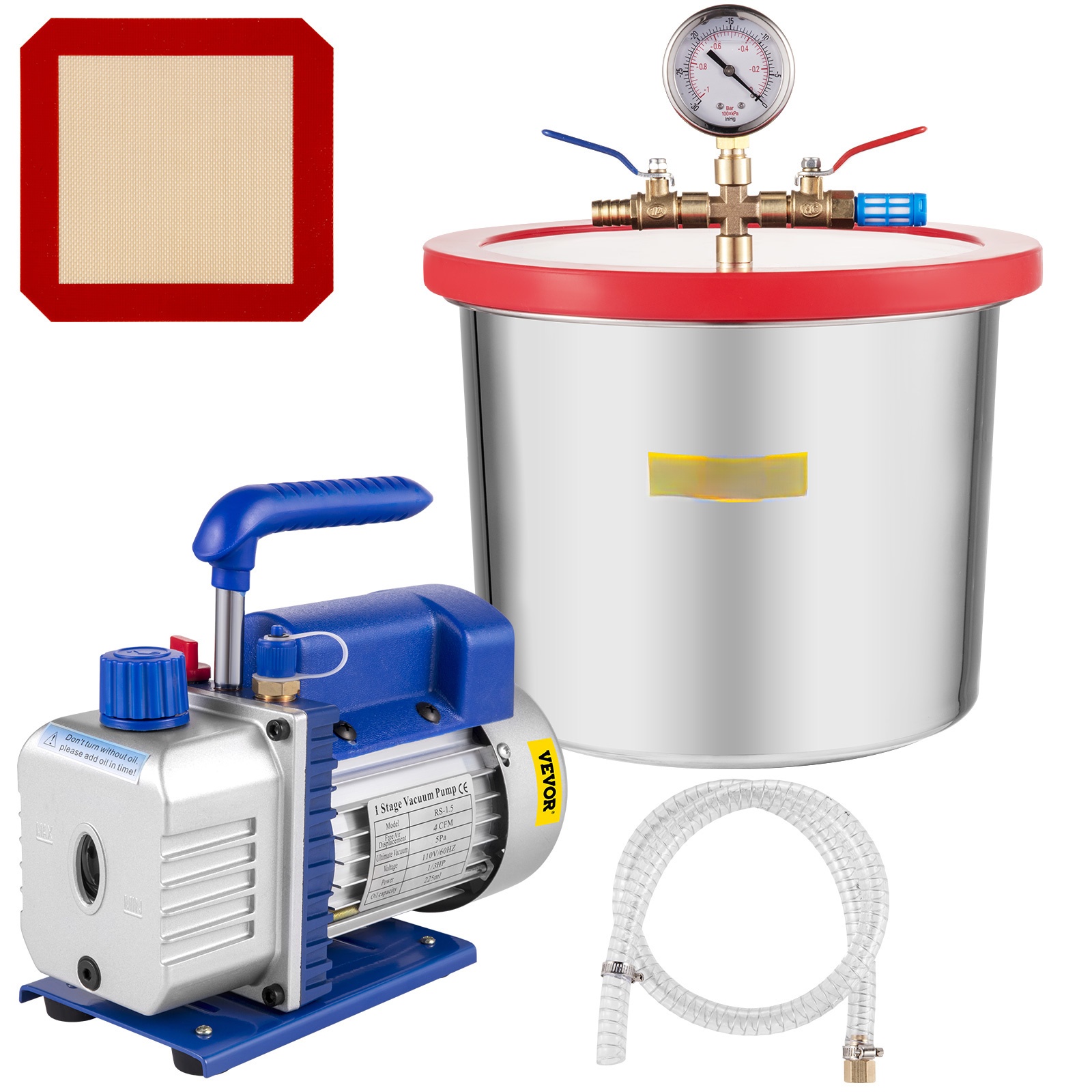 4CFM tyhjiöpumppu ja 2 Gallon tyhjiökammio