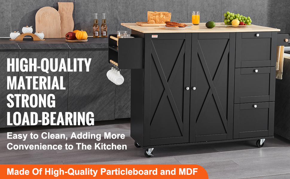 Keittiösaarekkeen kestävä runko ja helppo puhdistaa pinta