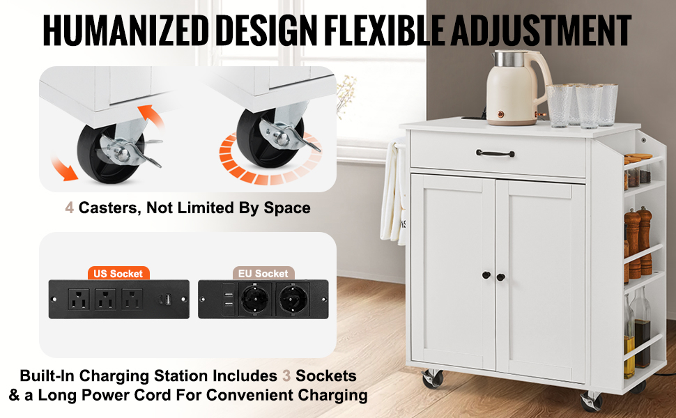 Liikuteltava keittiösaareke pyörillä