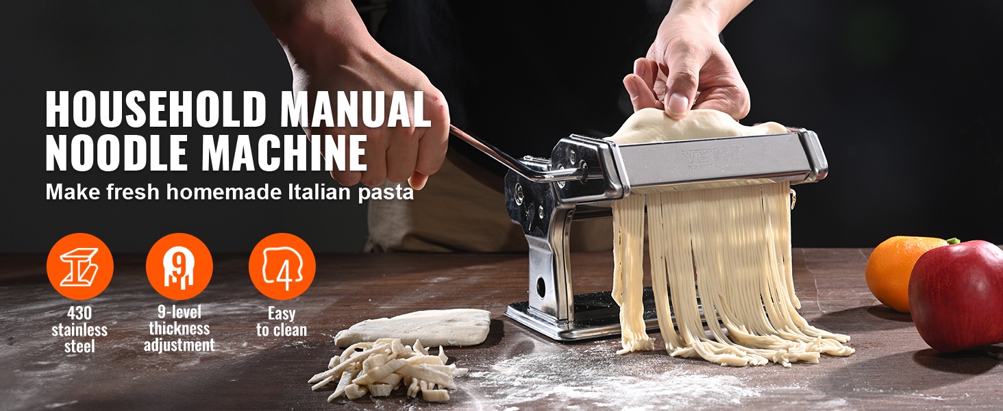 Käsikäyttöinen pastakone pöydällä