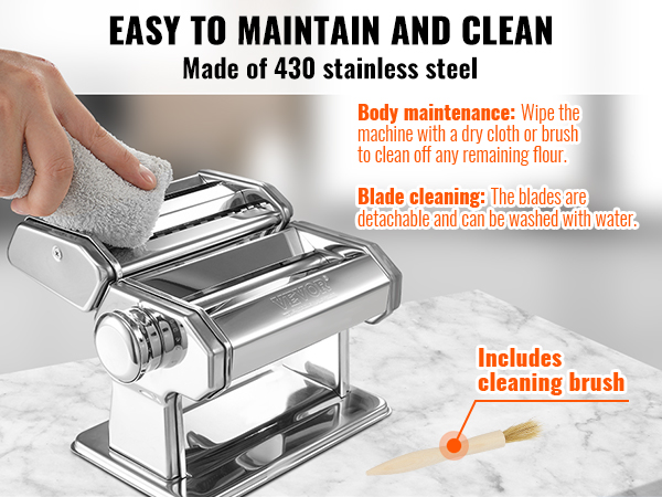 Pastakoneen teräsrunko lähikuvassa