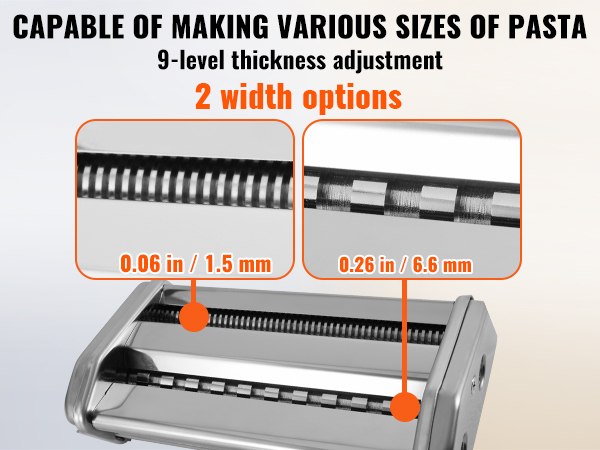 Paksuuden säätö ja leikkausvaihtoehdot pastakoneessa