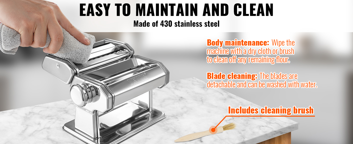 Ruostumattomasta teräksestä valmistettu pastakone