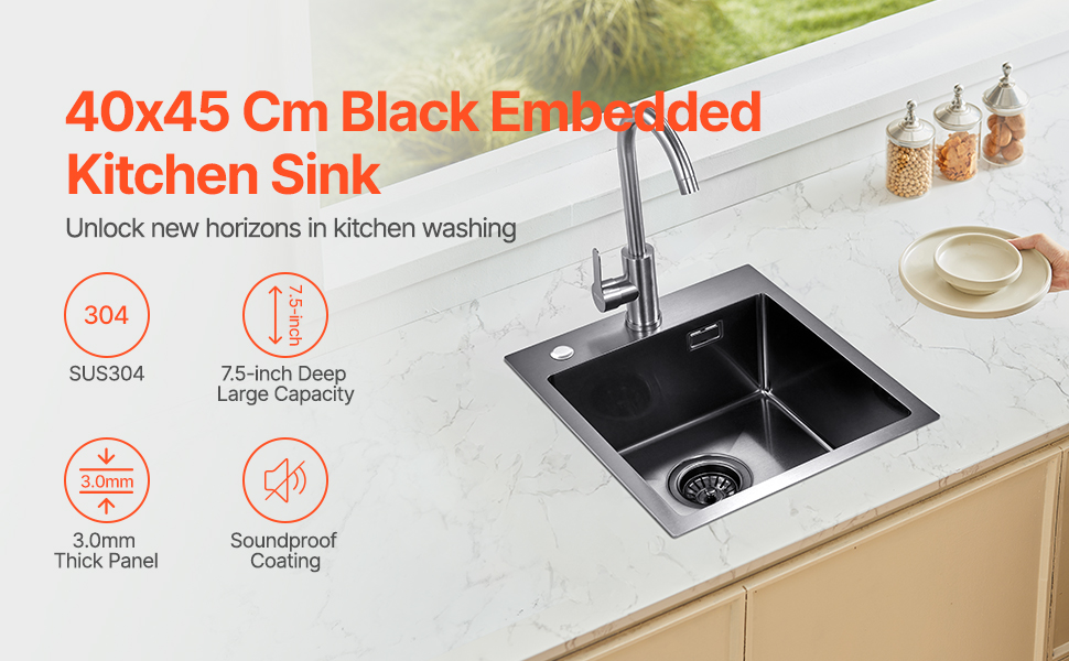 Keittiöallas ylhäältä asennettava, 40x45 cm