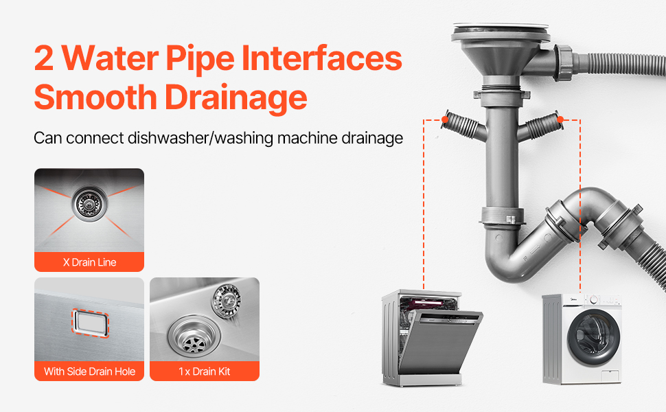 X-muotoinen pohja ja viemärisarja