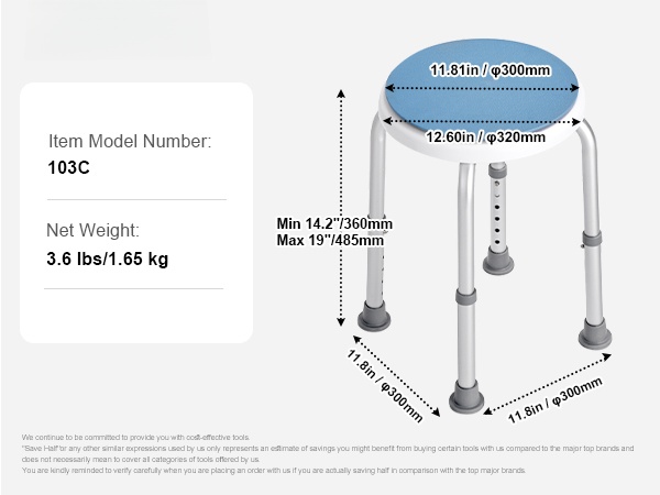 Suihkujakkaran mittojen kaavio