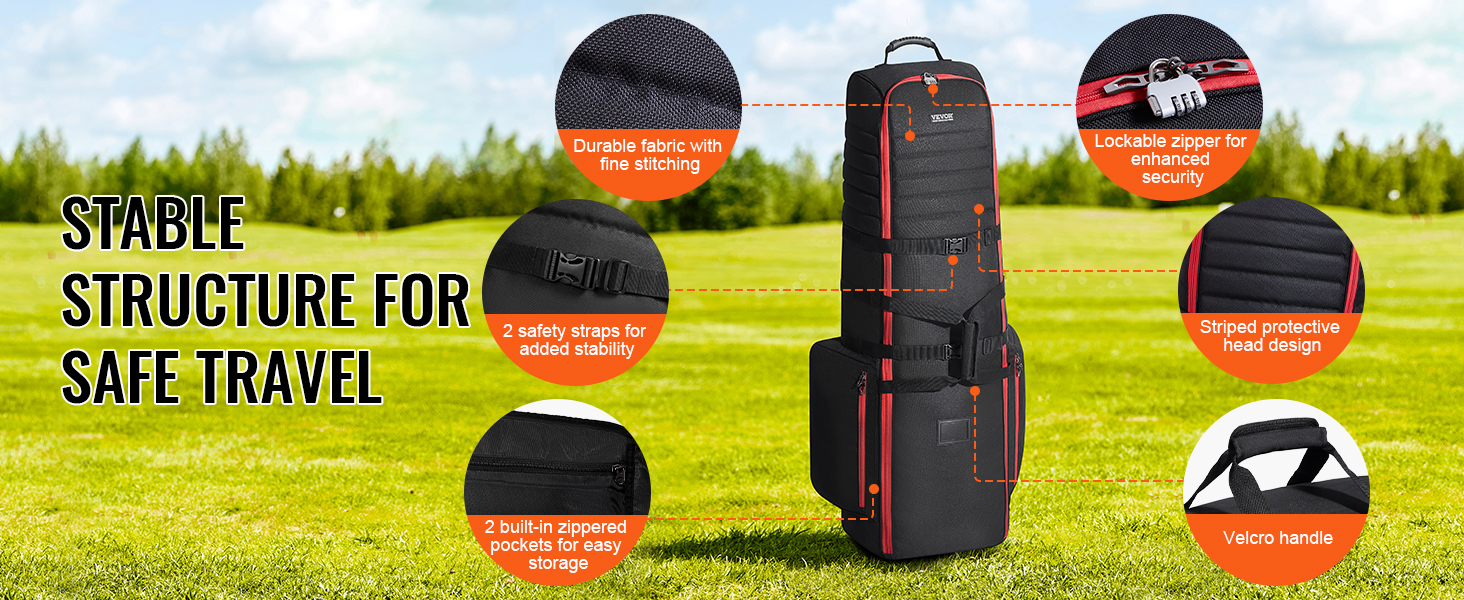Golfmatkalaukun taskut