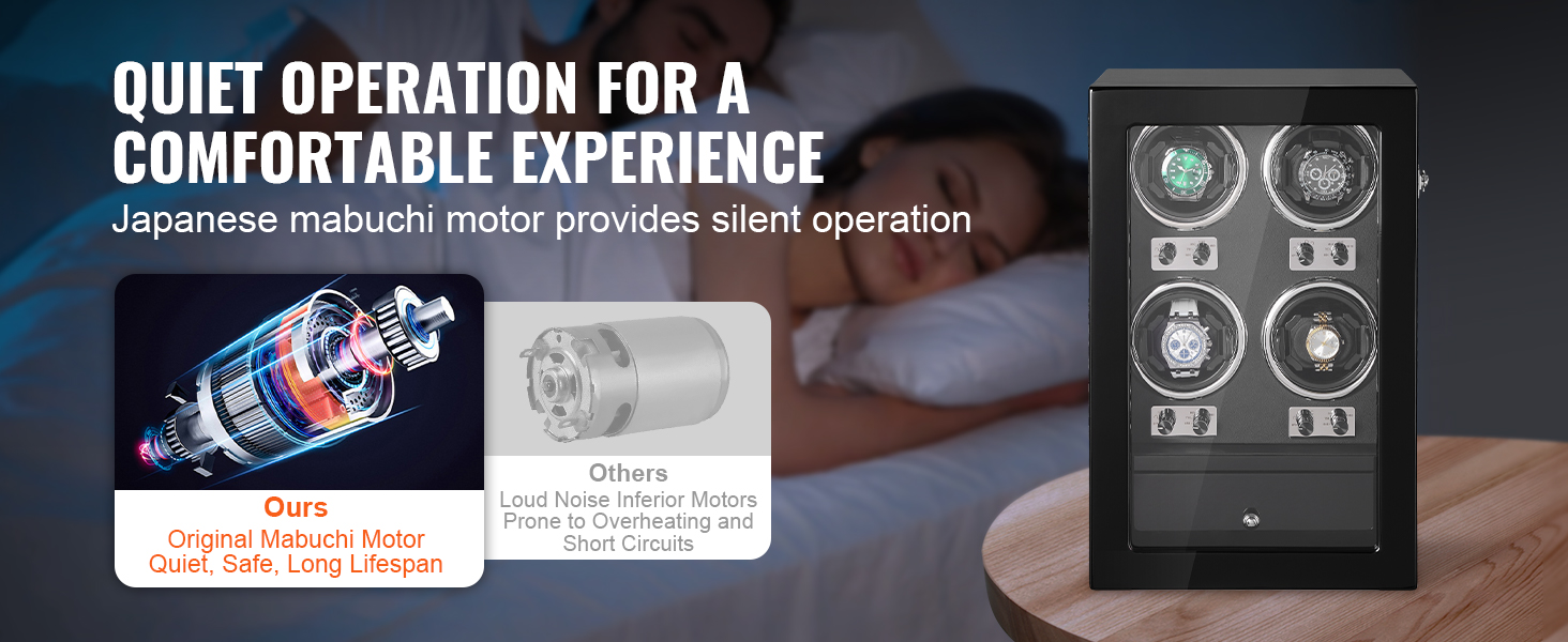 Mabuchi-moottori kellonvetäjässä